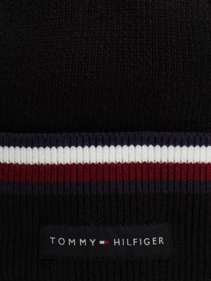 berretto corporate con righe iconiche nero da uomini tommy hilfiger