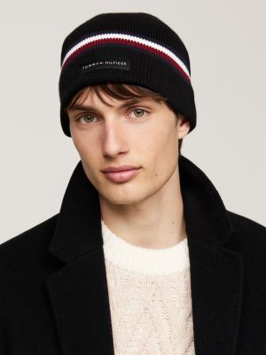 Corporate Signature Tape Beanie | Black | Tommy Hilfiger