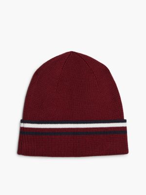 rot corporate beanie mit tommy-tape für herren - tommy hilfiger