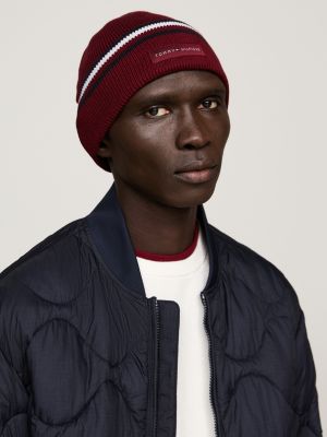 rot corporate beanie mit tommy-tape für herren - tommy hilfiger