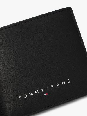 zwart bifold portemonnee voor pasjes en muntgeld voor heren - tommy jeans