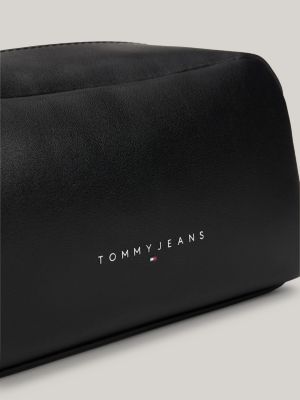 pochette toilette con manico laterale e logo nero da uomini tommy jeans