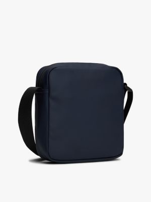 borsa reporter essential con logo ripetuto blu da uomini tommy jeans