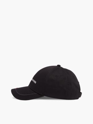 schwarz baseball-cap mit 6-panel-design und logo für herren - tommy hilfiger