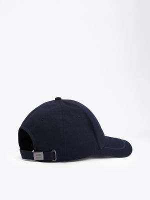 blau baseball-cap mit 6-panel-design und logo für herren - tommy hilfiger