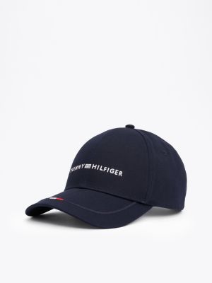 casquette à six panneaux et logo brodé blue pour hommes tommy hilfiger