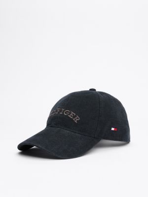 black hilfiger monotype baseball cap for men tommy hilfiger