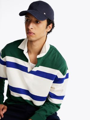 blau corporate baseball-cap mit fischgrätmuster für herren - tommy hilfiger