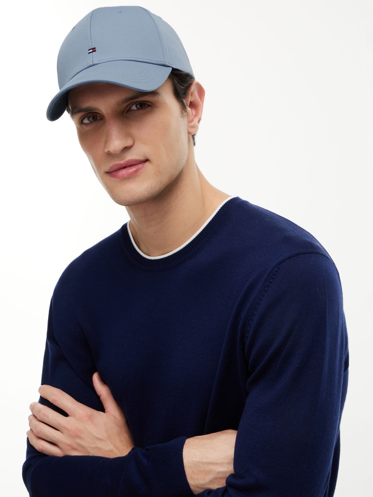 Hilfiger Flag Embroidery Six-Panel Baseball Cap — Blue