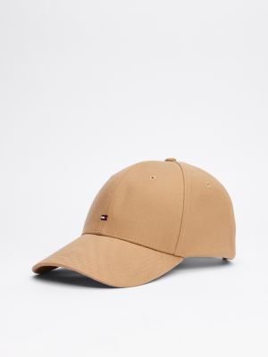 khaki hilfiger flag six-panel baseball cap for men tommy hilfiger