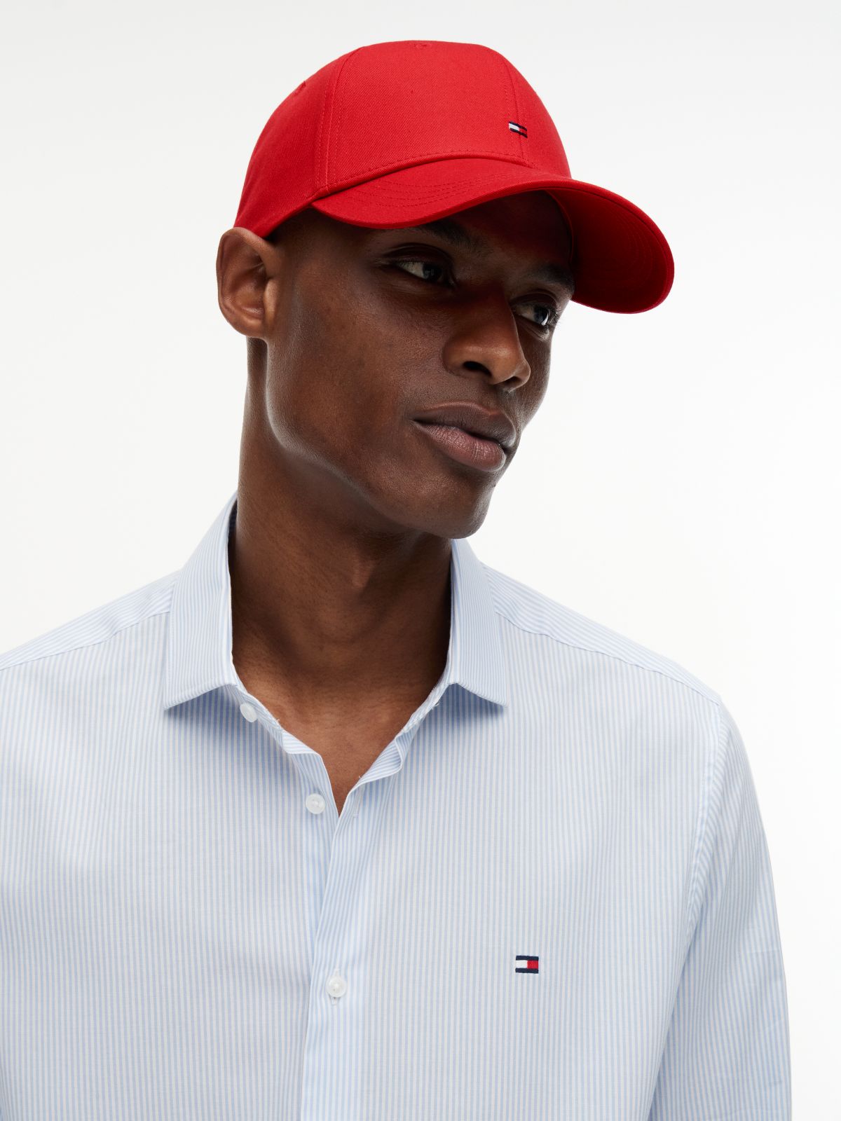 Hilfiger Flag Embroidery Six-Panel Baseball Cap — Red