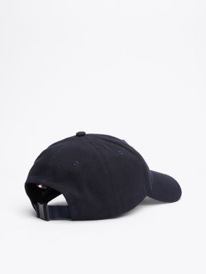 gorra de béisbol con monograma th azul de hombres tommy hilfiger