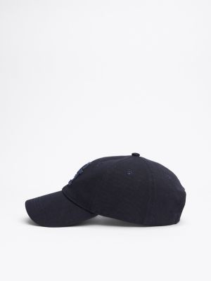 blue th monogram appliqué baseball cap for men tommy hilfiger