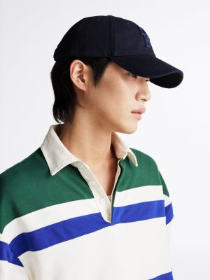 gorra de béisbol con monograma th azul de hombres tommy hilfiger