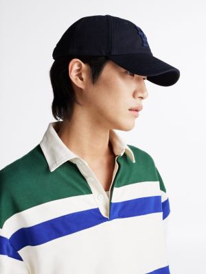 blue th monogram appliqué baseball cap for men tommy hilfiger