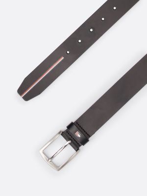 black smooth leather belt for men tommy hilfiger