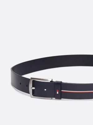 blue smooth leather belt for men tommy hilfiger