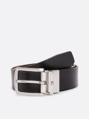 cintura reversibile in pelle marrone da uomini tommy hilfiger