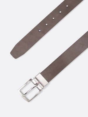 cinturón reversible denton con hebilla cuadrada marrón de hombres tommy hilfiger