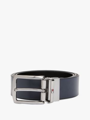 ceinture denton réversible à boucle carrée marron pour hommes tommy hilfiger