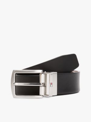 bruin denton reversible leren riem met vierkante gesp voor heren - tommy hilfiger