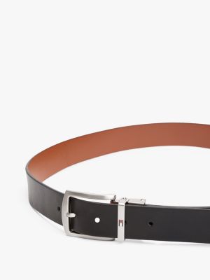 bruin denton reversible leren riem met vierkante gesp voor heren - tommy hilfiger