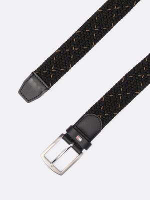 black woven elasticated belt for men tommy hilfiger