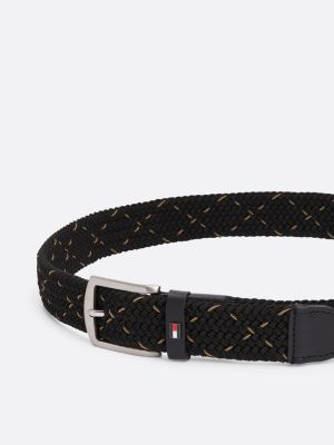 black woven elasticated belt for men tommy hilfiger