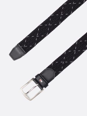 black woven elasticated belt for men tommy hilfiger