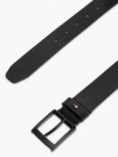 Leather Square Buckle Enamel Flag Belt — Black 2