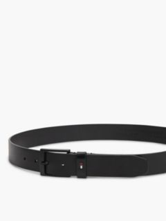 Leather Square Buckle Enamel Flag Belt — Black 3