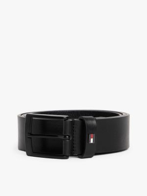 black enamel flag leather belt for men tommy hilfiger