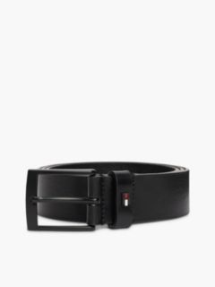 Leather Square Buckle Enamel Flag Belt — Black 4