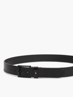Leather Square Buckle Enamel Flag Belt — Black 5