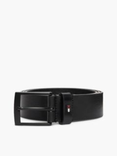 Leather Square Buckle Enamel Flag Belt — Black 6