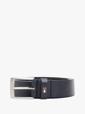 blue enamel flag leather belt for men tommy hilfiger