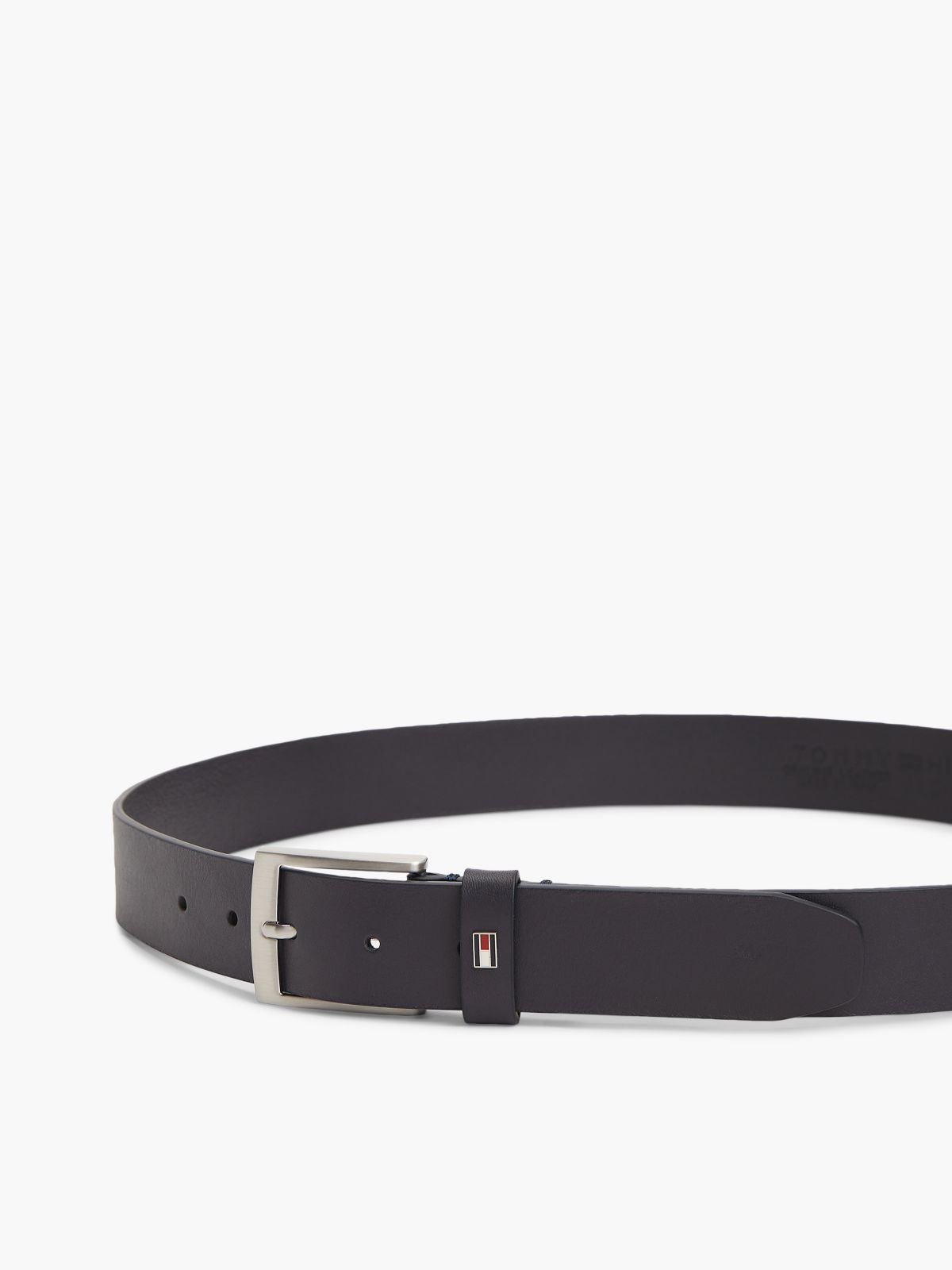 Leather Square Buckle Enamel Flag Belt — Blue