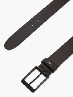 Leather Rectangular Buckle Enamel Flag Belt — Brown 2