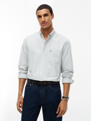 ceinture en cuir à boucle rectangulaire marron pour hommes tommy hilfiger