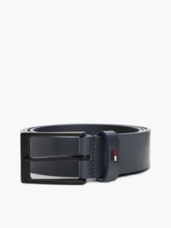 Leather Rectangular Buckle Enamel Flag Belt — Blue 4