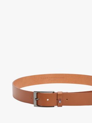 brown tonal leather belt for men tommy hilfiger