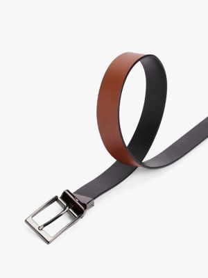 ceinture réversible en cuir à boucle black pour hommes tommy hilfiger