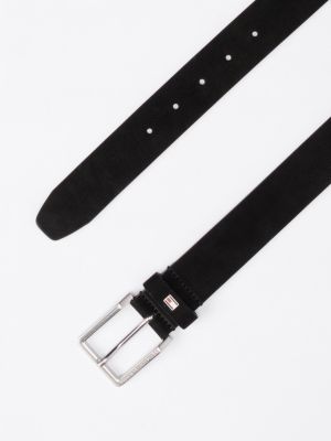 black logo square buckle leather belt for men tommy hilfiger