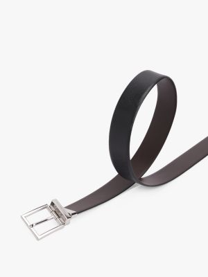 ceinture th business réversible en cuir black pour hommes tommy hilfiger