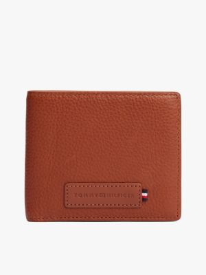 portefeuille premium leather brown pour hommes tommy hilfiger