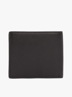 schwarz premium leather bifold-brieftasche für herren - tommy hilfiger