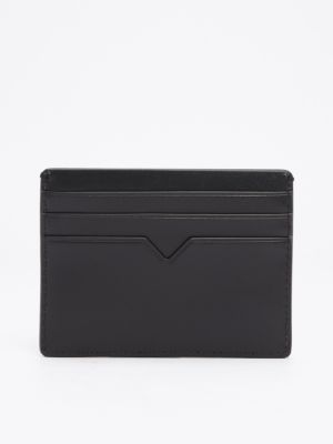 porta carte di credito th business in pelle nero da uomini tommy hilfiger