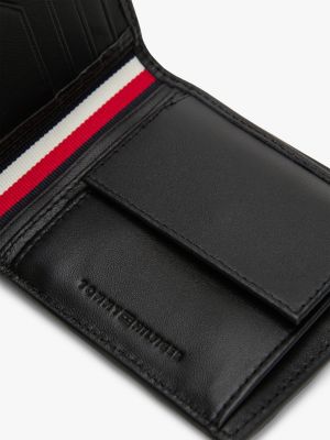 schwarz th business bifold-brieftasche aus leder für herren - tommy hilfiger