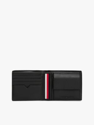 schwarz th business bifold-brieftasche aus leder für herren - tommy hilfiger