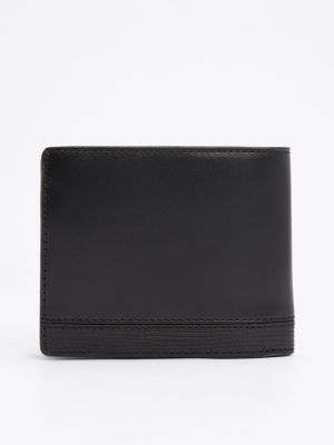 black th business leather coin pocket wallet for men tommy hilfiger